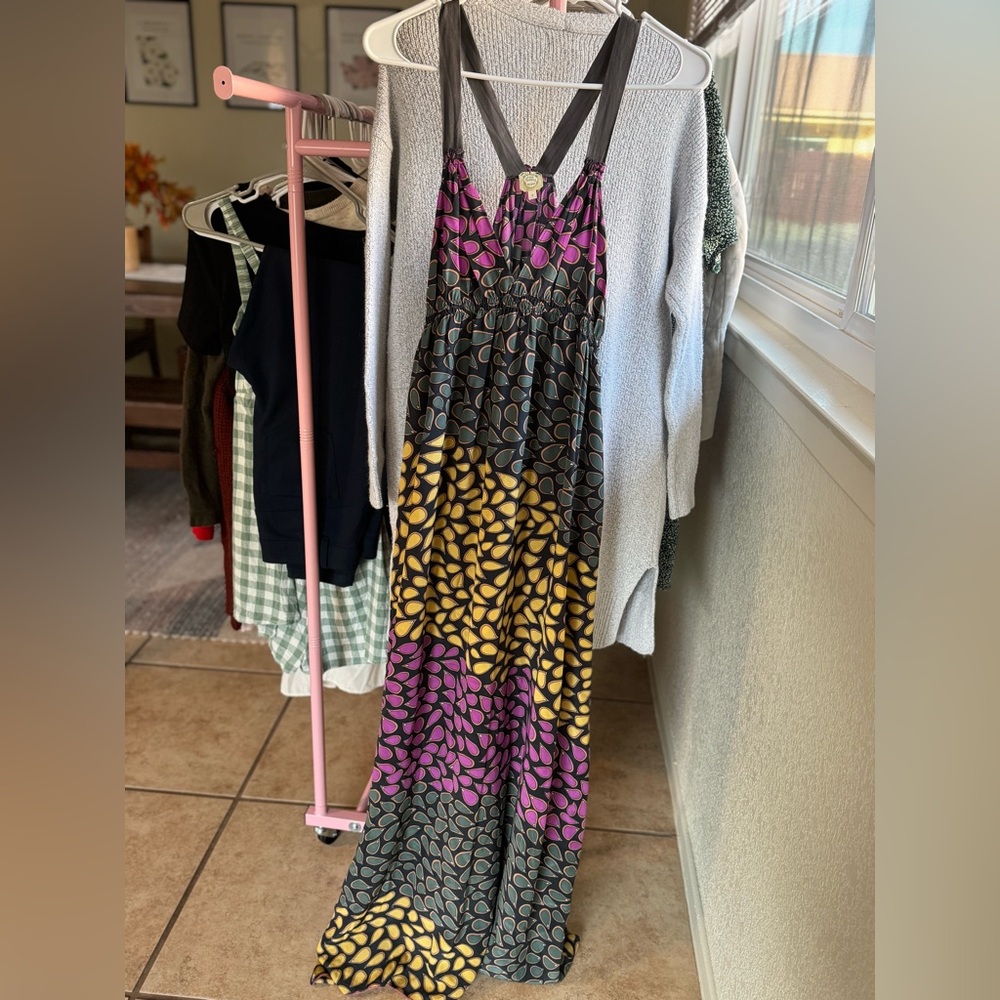 100% Silk Lea and Honey Maxi Dress